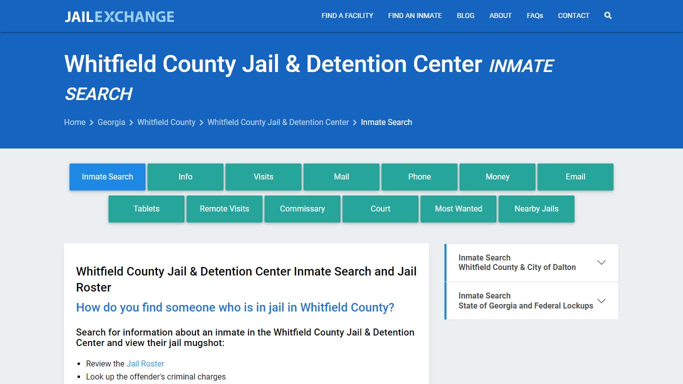 Whitfield County Jail & Detention Center Inmate Search